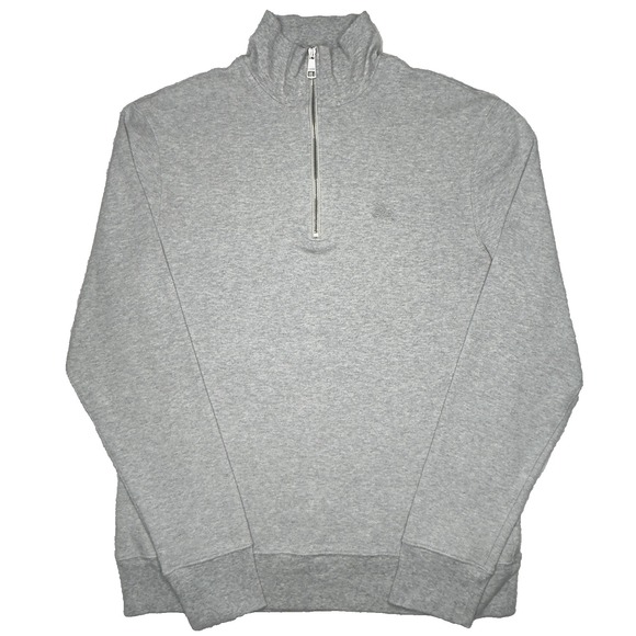 Burberry Brit Pullover Sweater Mens Large Half Zip Plaid Collar